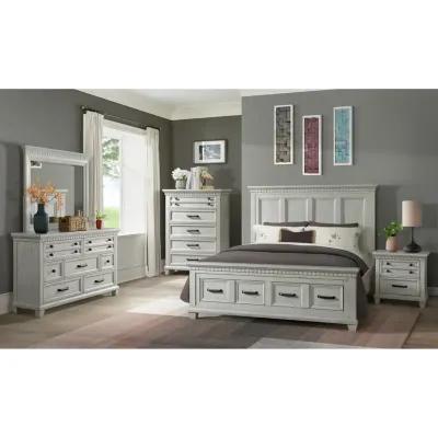 McCoy King Storage Bed - Antique White