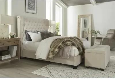 Chloe Meringue Queen Bed - Natural