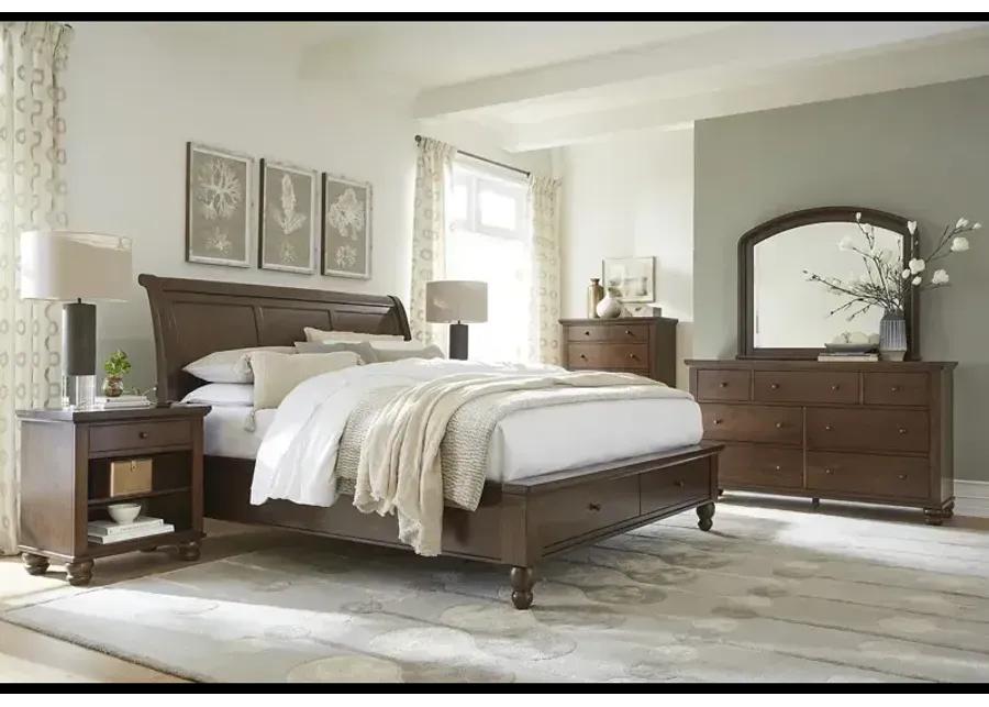 Cambridge King Storage Sleigh Bed - Classic Cherry