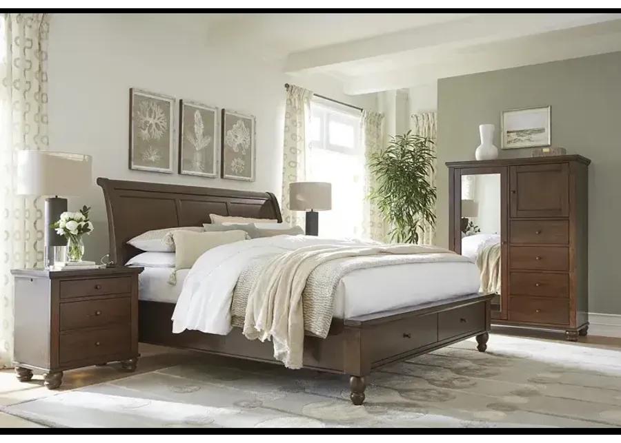 Cambridge King Storage Sleigh Bed - Classic Cherry