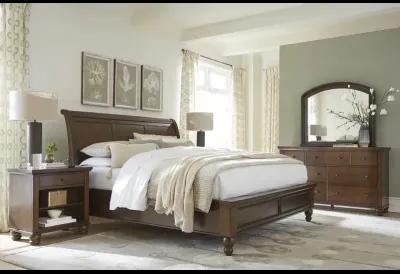 Cambridge Queen Sleigh Bed - Classic Cherry