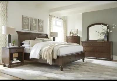 Cambridge Queen Storage Sleigh Bed - Classic Cherry