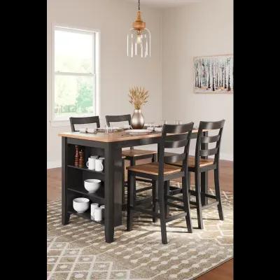 Gesthaven Counter Height Dining Table and 4 Barstools