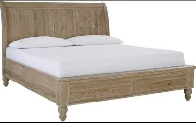 Cambridge Queen Sleigh Bed - Modern Khaki