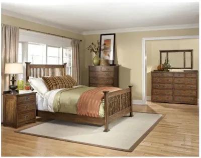 Oak Park King Slat Bed - Mission