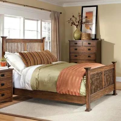 Oak Park King Slat Bed - Mission