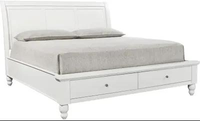 Cambridge Queen Storage Sleigh Bed - White