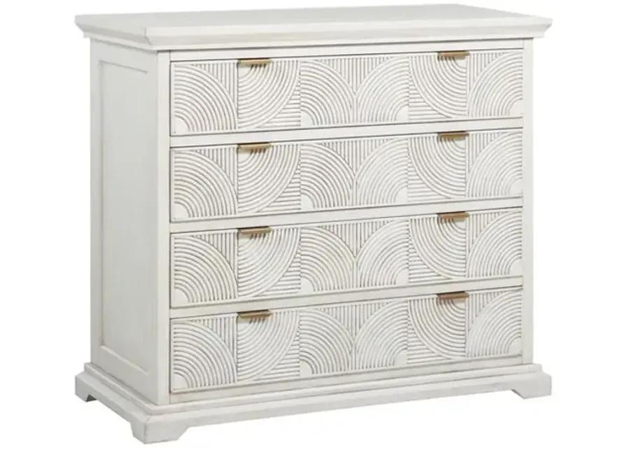 Kai 4-Drawer Chest - Sesame White/Brass - Gabby