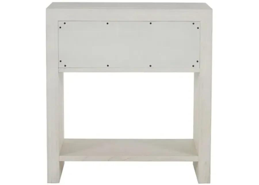 Alford Faux Shagreen Nightstand - White Cerused Oak - Gabby