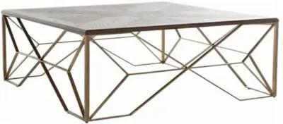 Theodore Square Coffee Table - Cerused Dark Gray/B - Gabby - Brown