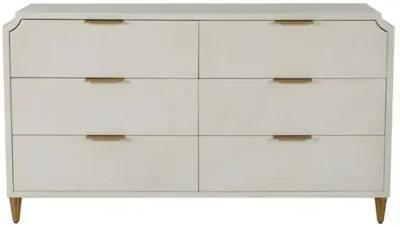 Chiri Cerused 6-Drawer Dresser - White/Stained Gold - Gabby