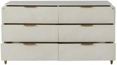 Chiri Cerused 6-Drawer Dresser - White/Stained Gold - Gabby