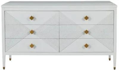 Julia Cerused 6-Drawer Dresser - White/Stained Gold - Gabby