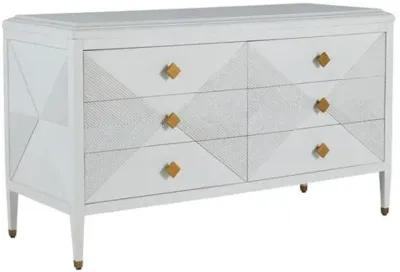 Julia Cerused 6-Drawer Dresser - White/Stained Gold - Gabby