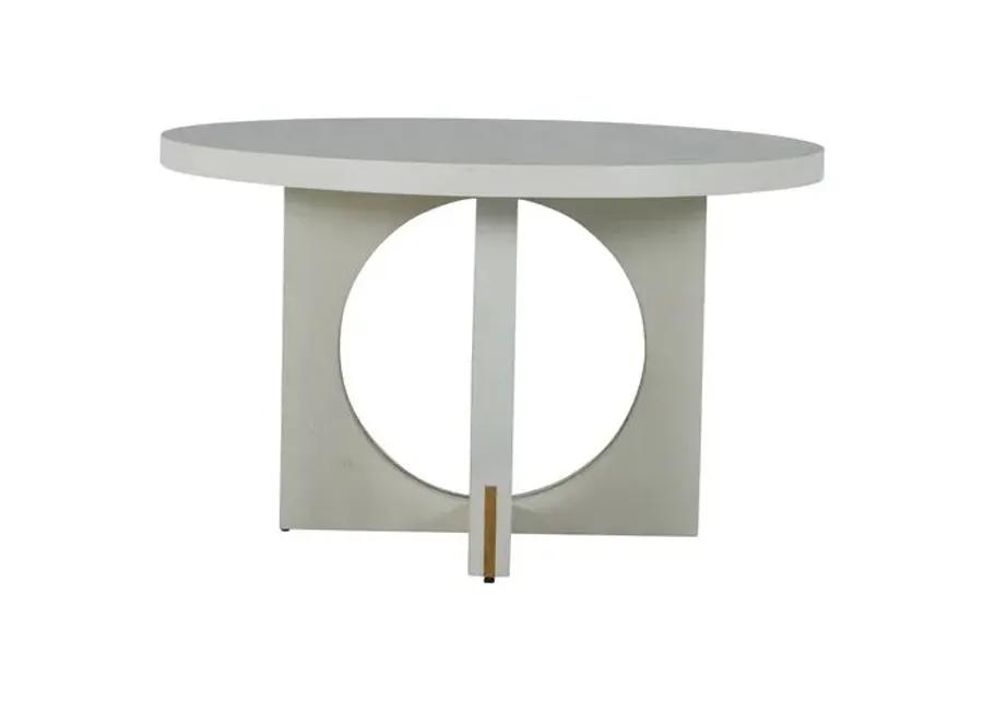 Sheila 50" Round Dining Table - Cerused White/Stained Gold - Gabby