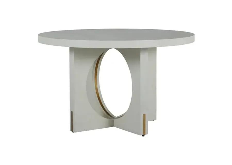 Sheila 50" Round Dining Table - Cerused White/Stained Gold - Gabby