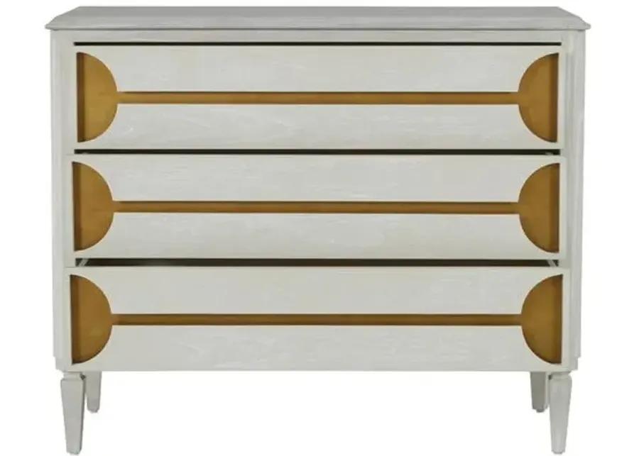 Kaitlin 3-Drawer Chest - Stained Brass/Cerused White - Gabby