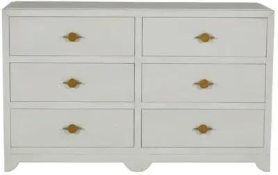 Fairmont 6-Drawer Dresser - Cerused White/Stained Gold - Gabby