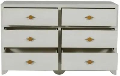 Fairmont 6-Drawer Dresser - Cerused White/Stained Gold - Gabby