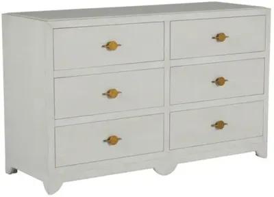 Fairmont 6-Drawer Dresser - Cerused White/Stained Gold - Gabby