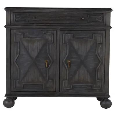 Ezekiel 2-Door Cabinet - Cerused Forest Black/Antique Bronze - Gabby