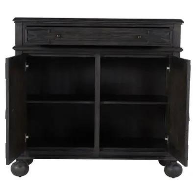 Ezekiel 2-Door Cabinet - Cerused Forest Black/Antique Bronze - Gabby