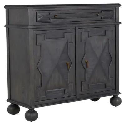 Ezekiel 2-Door Cabinet - Cerused Forest Black/Antique Bronze - Gabby