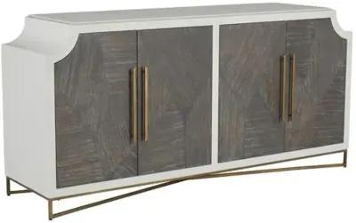 Kirsten Cerused Cabinet - White/Coal - Gabby