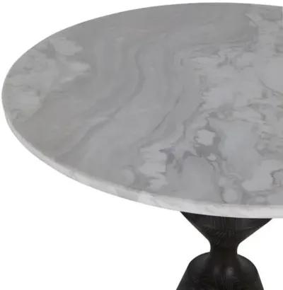 Benedict 32" Bistro Table - Marble/Cerused Black - Gabby