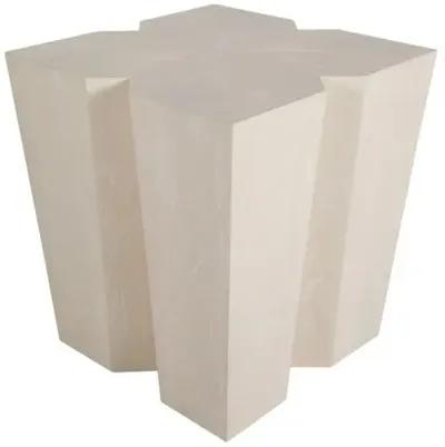 Arthur Cerused Side Table - White - Gabby