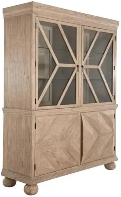 Delmont Cabinet - Blonde Natural/Antique Bronze - Gabby - Brown