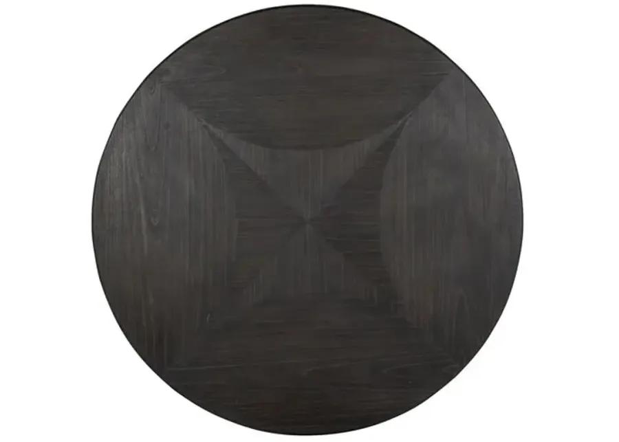 Adams Round 60" Dining Table - Cerused Forest Black - Gabby