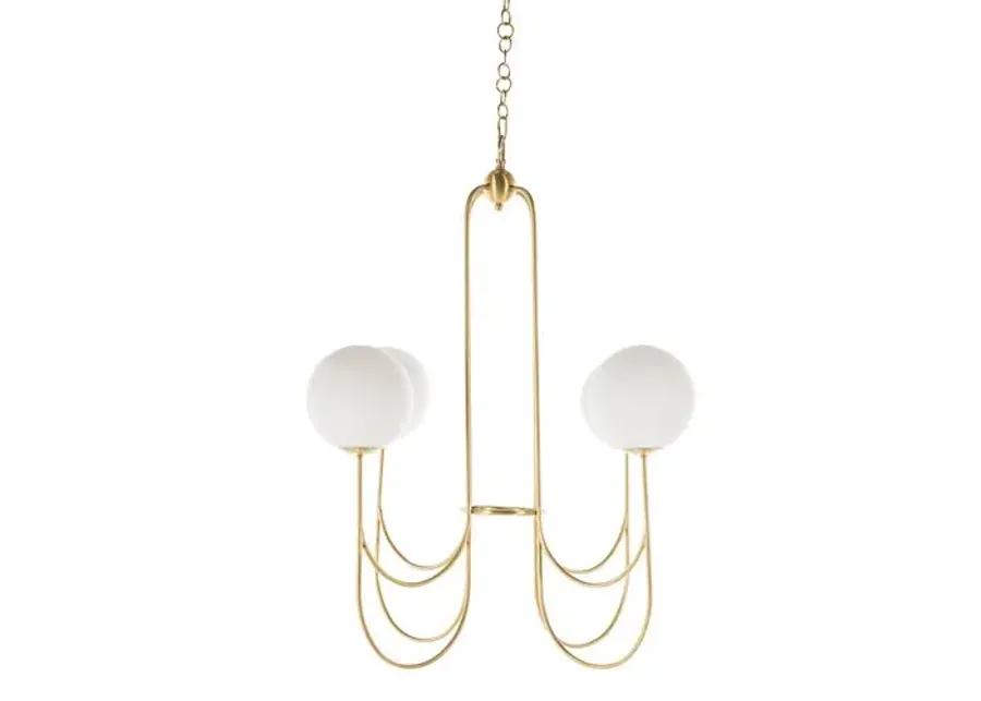 Granville Globe Chandelier - Brass - Gabby