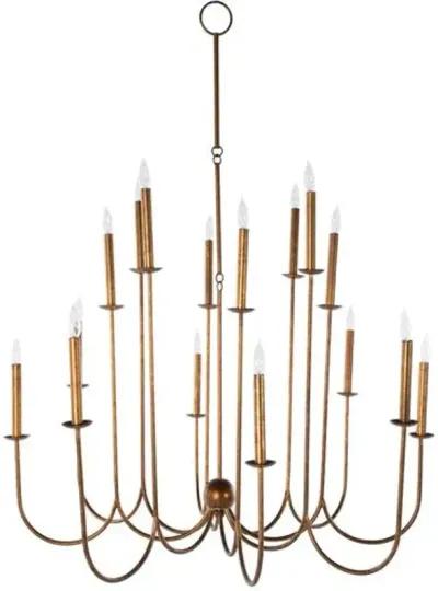 Snow Chandelier - Antiqued Gold - Gabby