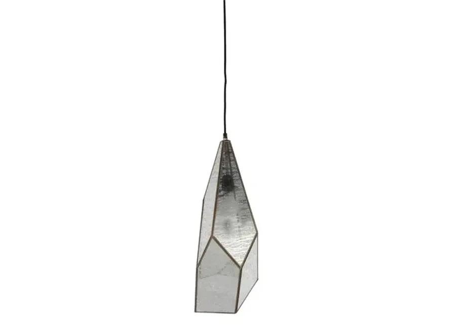 Malia Multifaceted Pendant - Antique Brushed Brass - Gabby - Silver