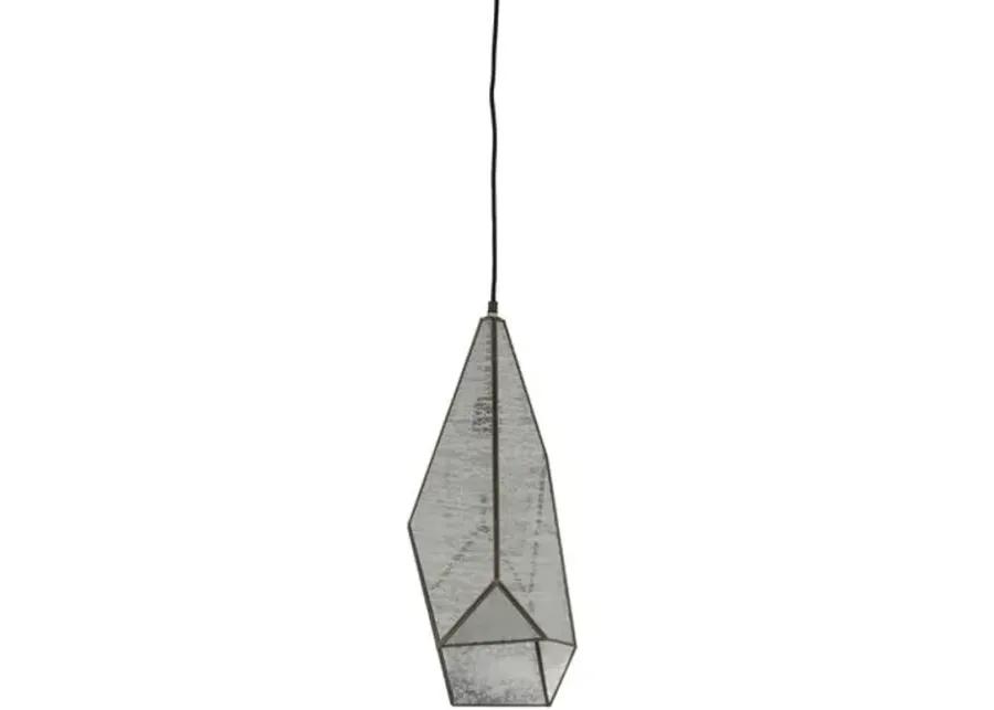 Malia Multifaceted Pendant - Antique Brushed Brass - Gabby - Silver