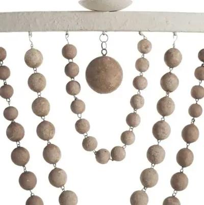 Madeleine Beaded Chandelier - Beige Washed Wood - Gabby - Brown