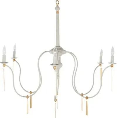 Tracy Chandelier - Textured White/Vintage Gold - Gabby