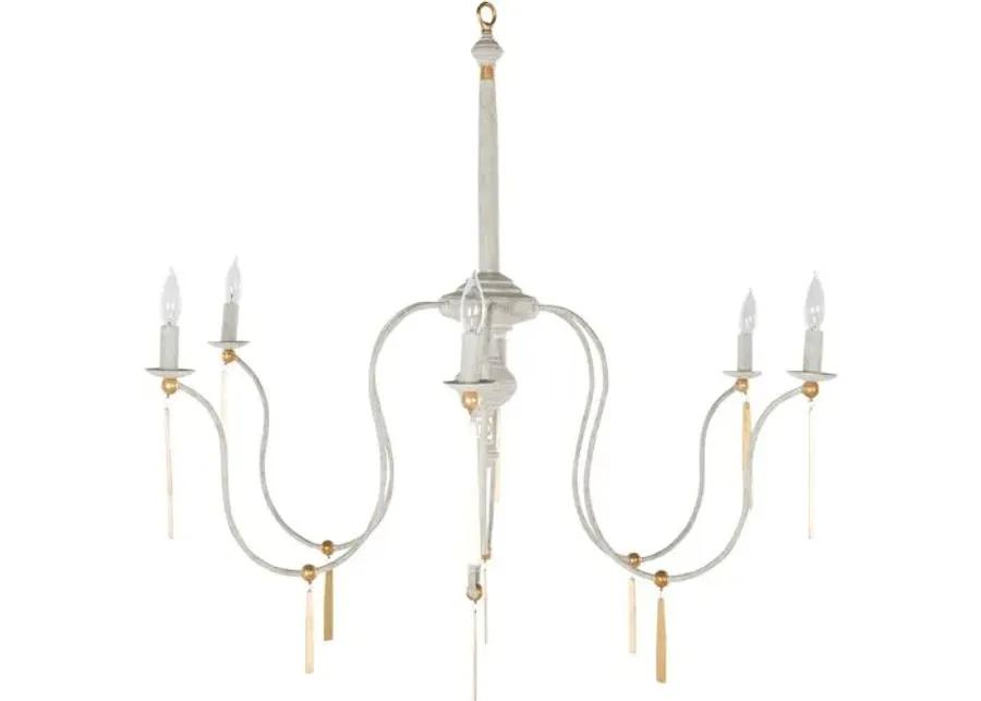 Tracy Chandelier - Textured White/Vintage Gold - Gabby