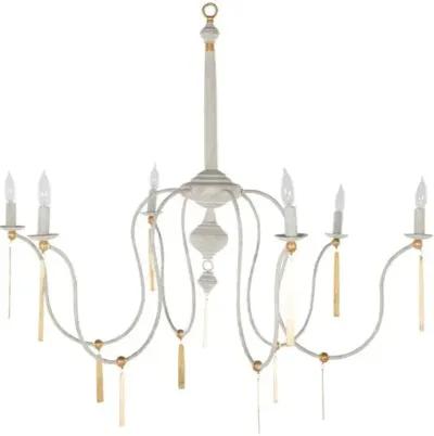 Tracy Chandelier - Textured White/Vintage Gold - Gabby