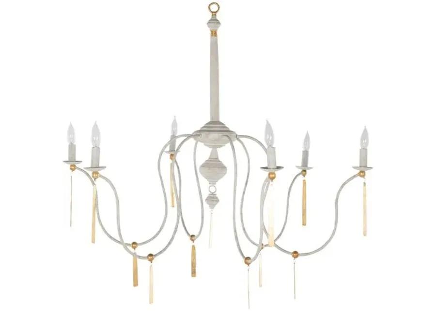 Tracy Chandelier - Textured White/Vintage Gold - Gabby