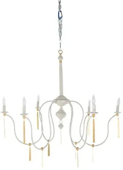 Tracy Chandelier - Textured White/Vintage Gold - Gabby