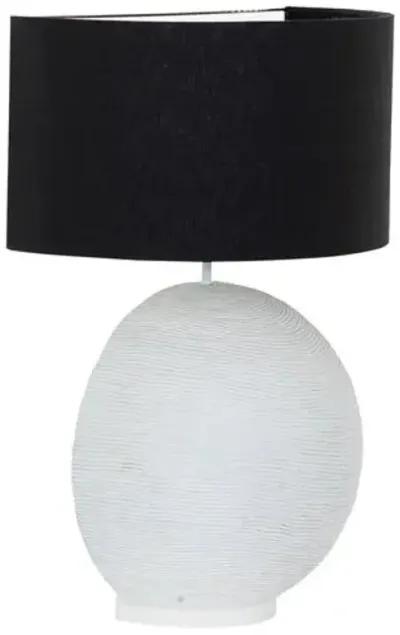 Orion Large Demilune Table Lamp - Plaster White - Gabby