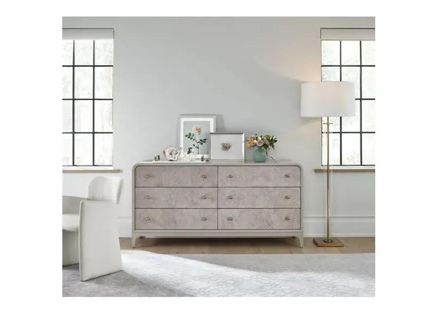 Tranquility Immersion 6-Drawer Burl Dresser - Gray Moonstone - Miranda Kerr Home