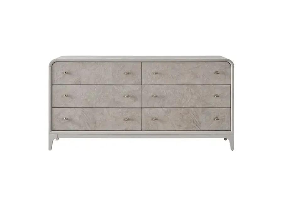 Tranquility Immersion 6-Drawer Burl Dresser - Gray Moonstone - Miranda Kerr Home