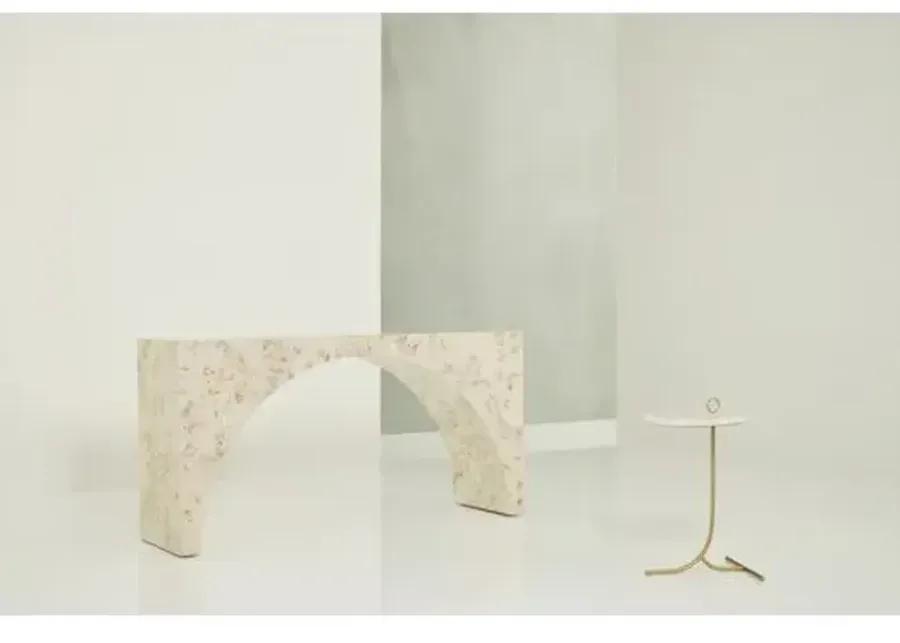 Tranquility Arc Console Table - Mappa Burl - Miranda Kerr Home - Ivory