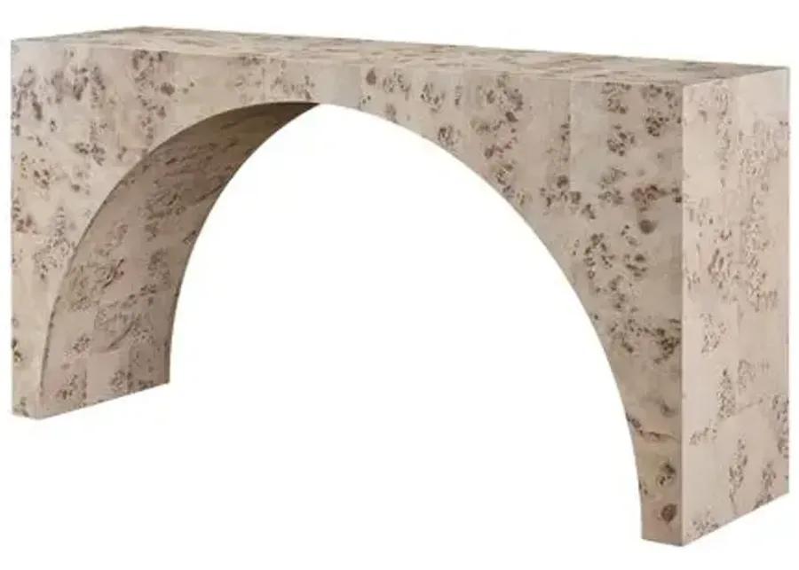 Tranquility Arc Console Table - Mappa Burl - Miranda Kerr Home - Ivory