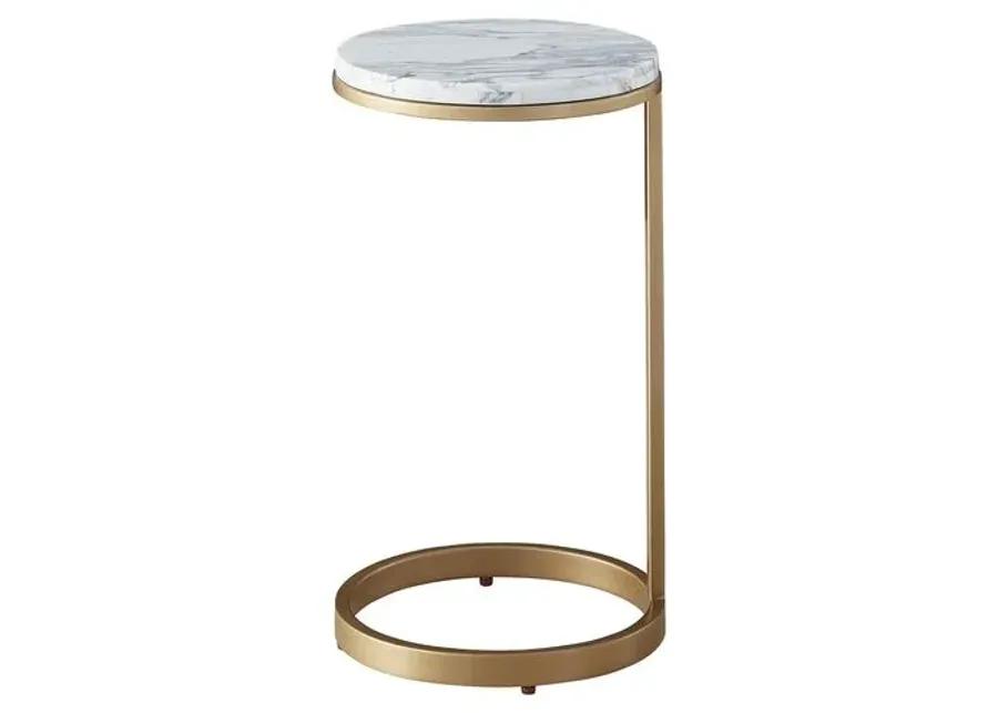 Tranquility White Carrara Side Table - Soft Gold - Miranda Kerr Home