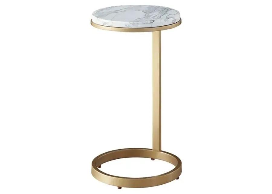 Tranquility White Carrara Side Table - Soft Gold - Miranda Kerr Home