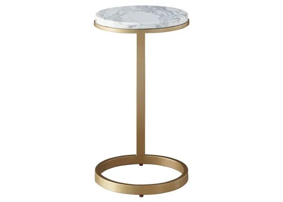 Tranquility White Carrara Side Table - Soft Gold - Miranda Kerr Home